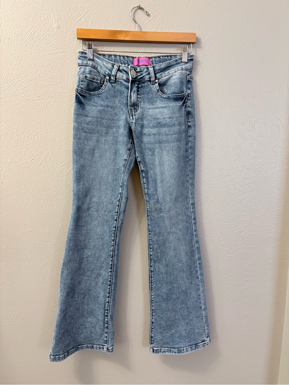Light Wash Flare Jeans for Women - Mid Rise Stretch